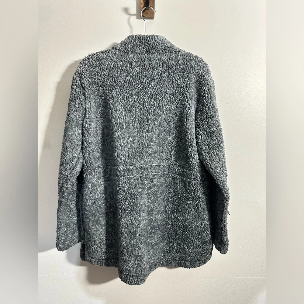 Mo-Ka Women’s XL Fluffy Sherpa Gray Winter Warm Full Zip Jacket | SKU 0384